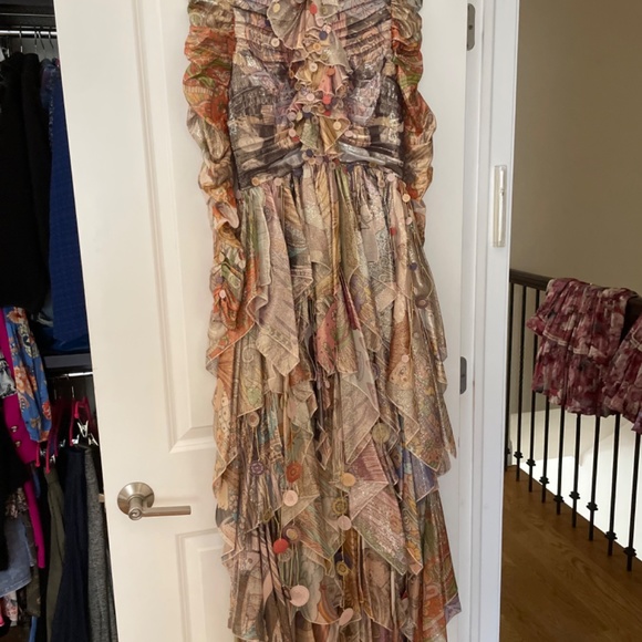 Zimmerman ruffled printed lame' maxi dress - Picture 2 of 4